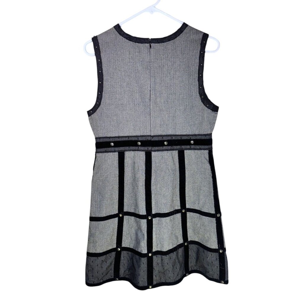 Anne Ryu Womens Size 11 Sleeveless Black & Gray Cage Dress With Studded Detail - Picture 3 of 11